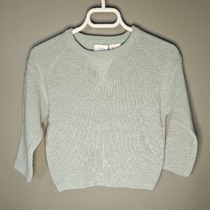 Zara Green Crew Neck Sweater Knit Relaxed Fit